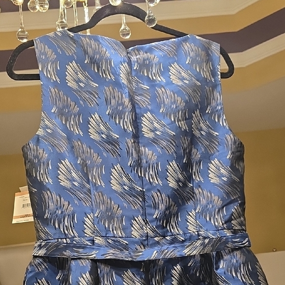 Anne Klein Blue and Black Patterned Mini Dress - Picture 7 of 16